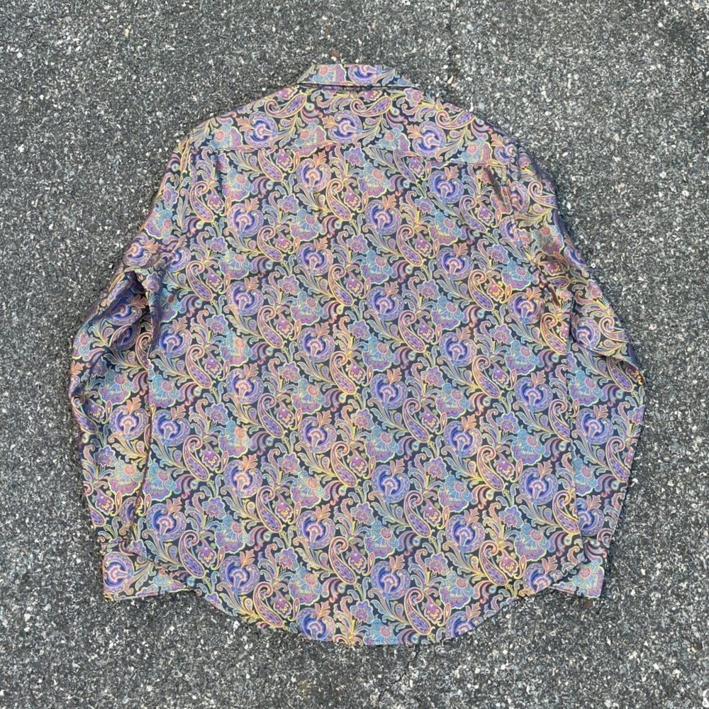 Robert Graham Limited Edition Silk Paisley Shirt Mens XL Classic Fit Multicolor - Picture 5 of 9